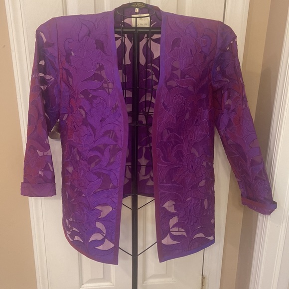 Jackets & Blazers - NWT Beautiful 100% THAI Silk Size L Open Front Jacket